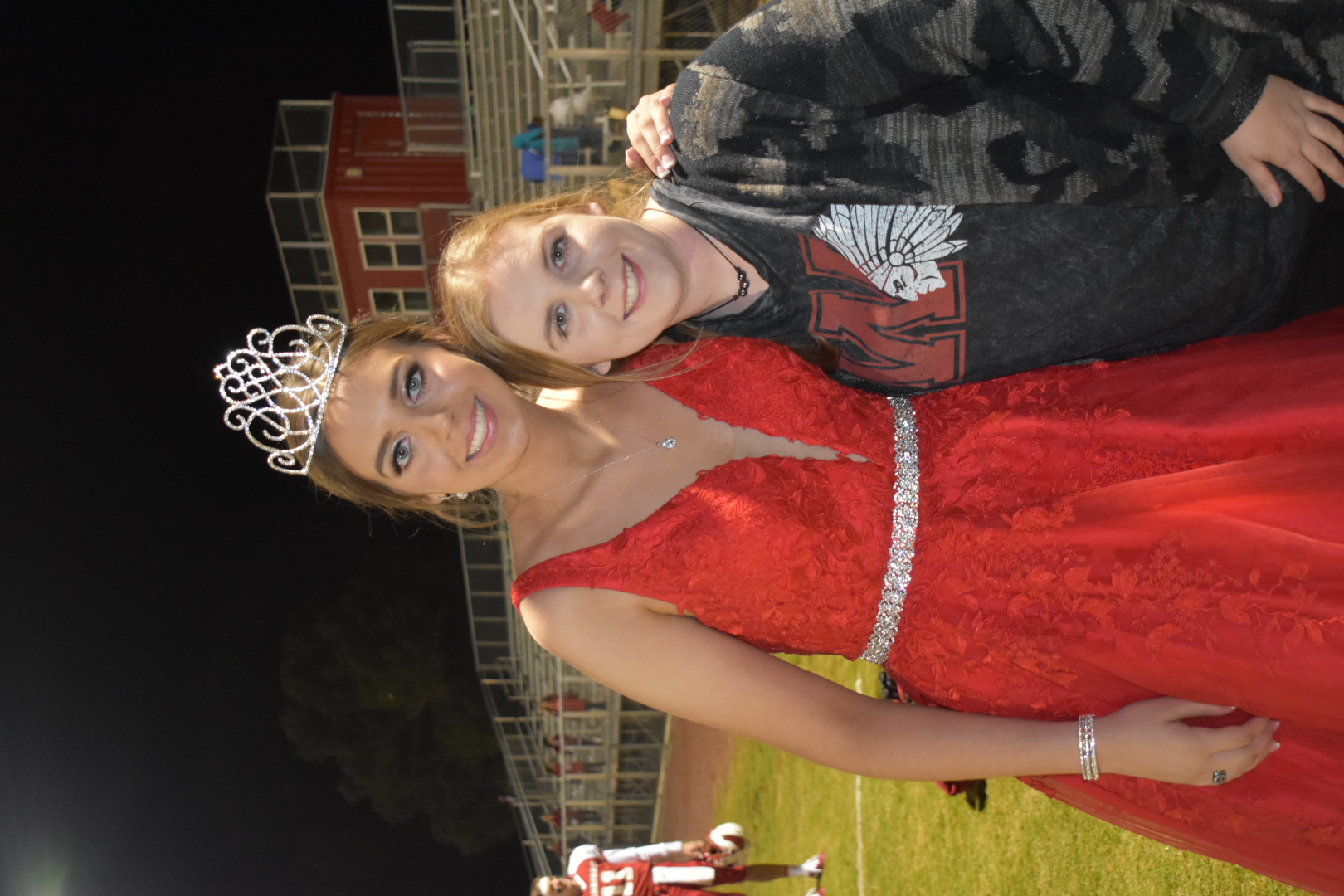 My sister and I at homecoming. She was the homecoming queen. 